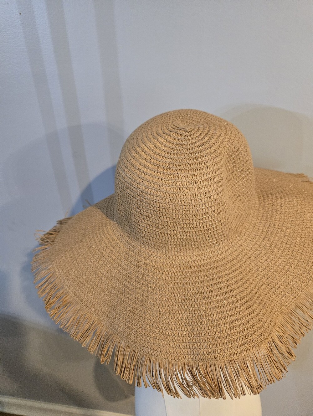 Fringed Straw Sun Hat - Natural/Tan